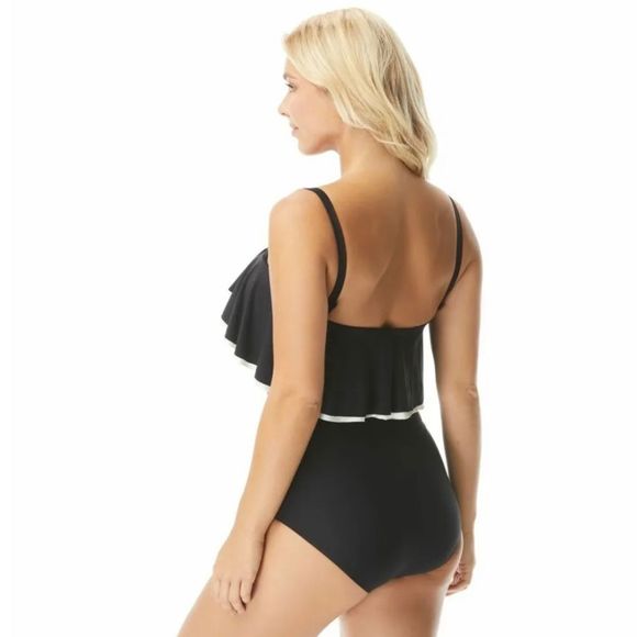 ☀️☀️☀️ AZURE Ruffle Bandeau Bra Sized One Piece Swimsuit KEEPSAKE - Picture 4 of 13